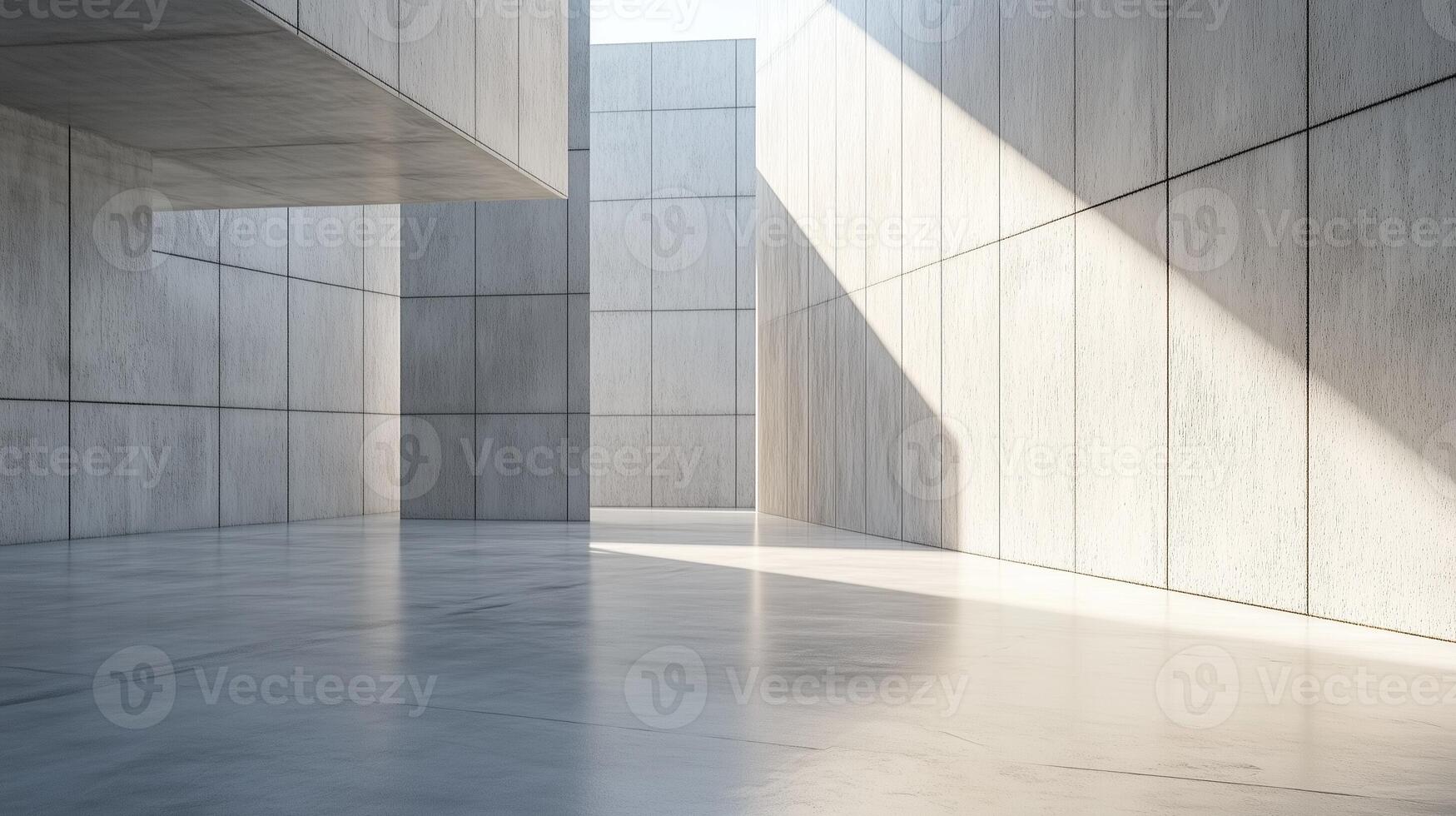 Grey cement wall geometric modern texture concrete architecture with shadow light photo
