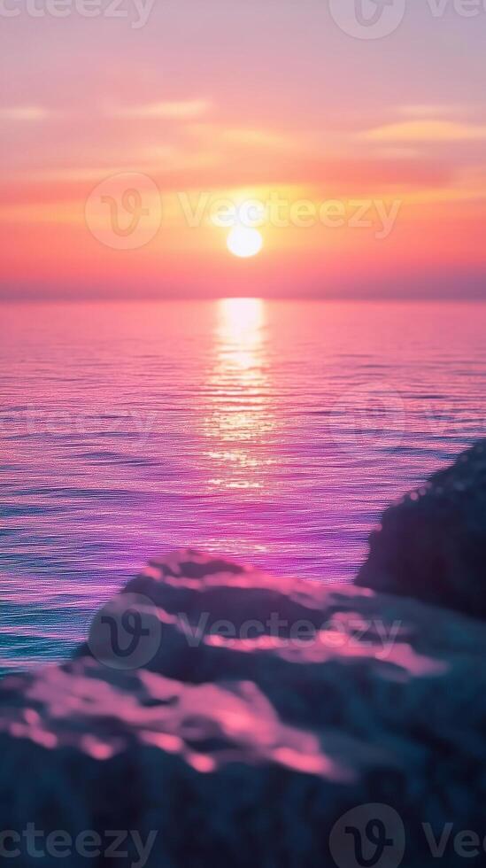 Edge rock cliff in mountain with sunset sky and cloud vertical story nature background photo