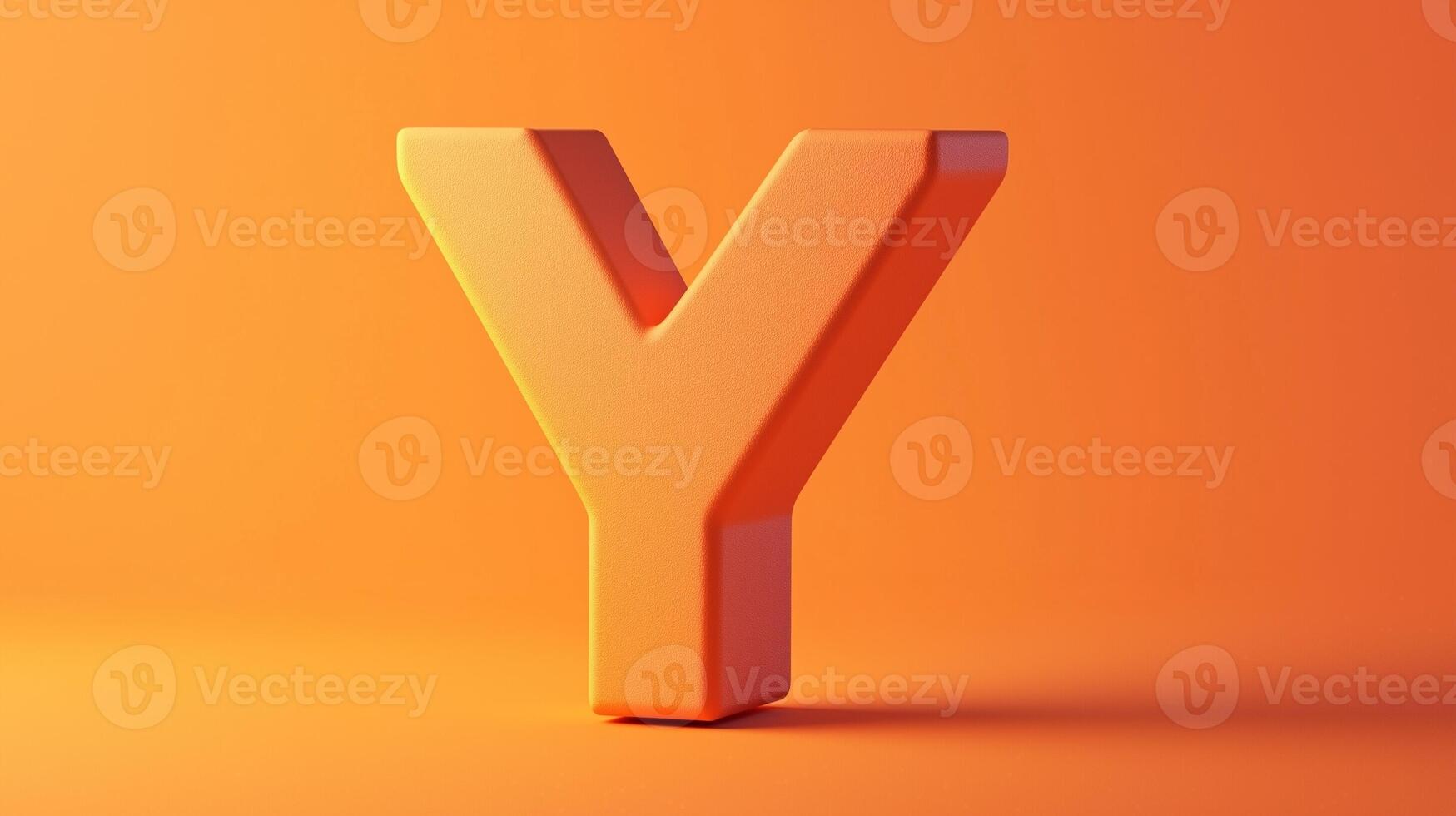 Letter Y font orange frame uppercase for children toy learning on solid background photo