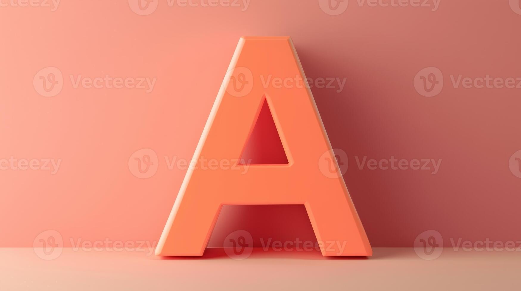 Letter A font orange frame uppercase for children toy learning with game play on solid background photo
