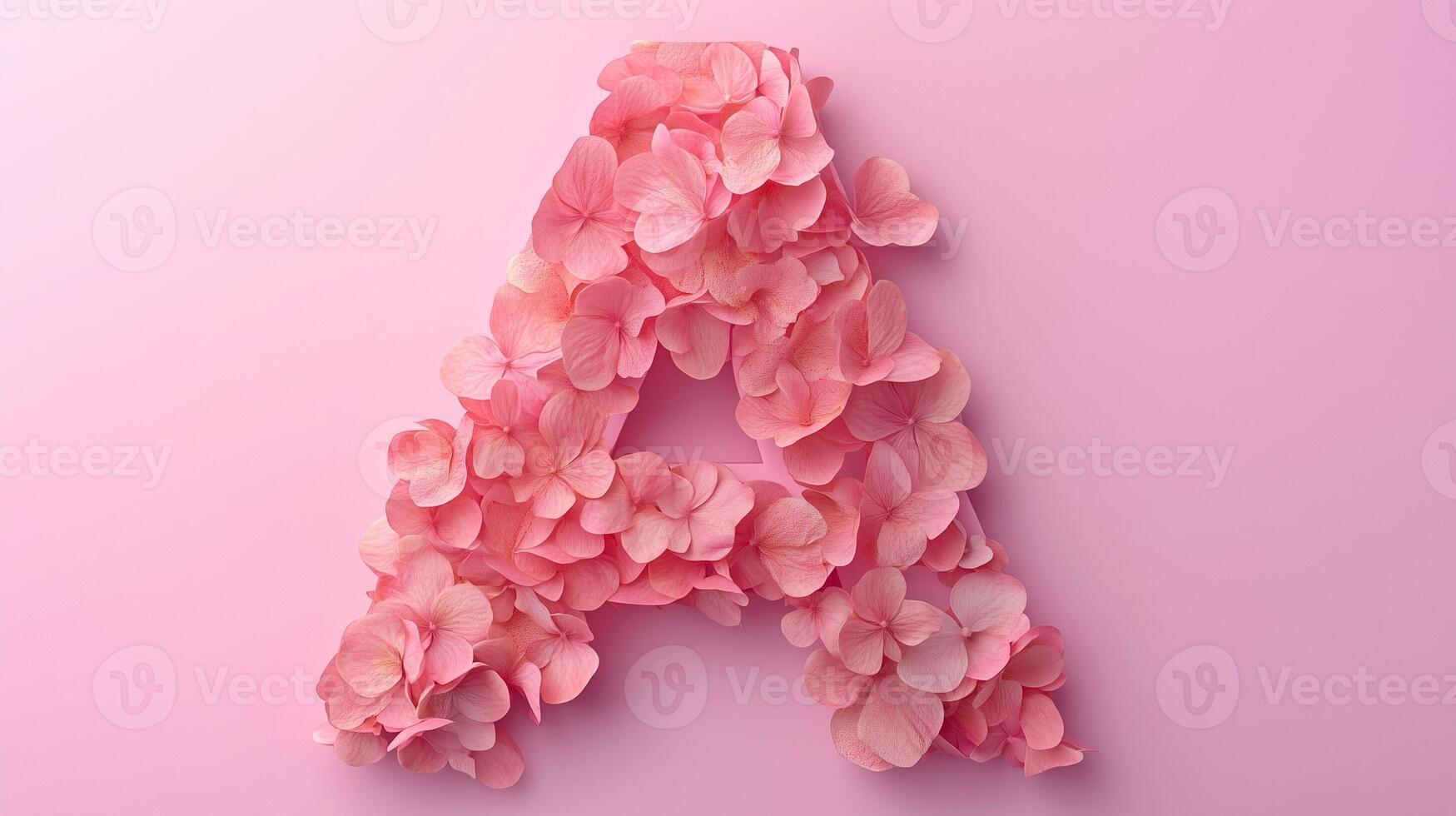 Letter A font flower frame uppercase for children toy learning with game play on solid background photo