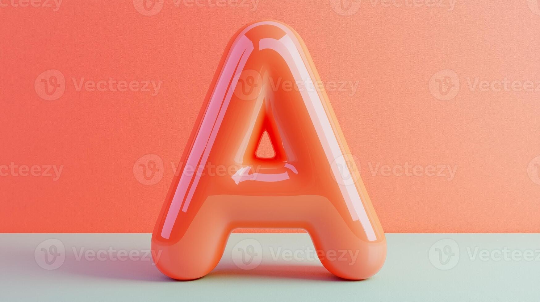 Letter A font orange frame uppercase for children toy learning with game play on solid background photo