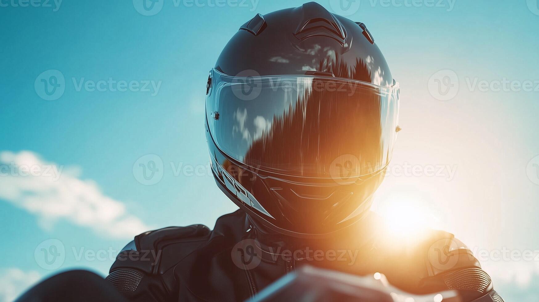 Black helmet rider for safety protection head motorcycle equipment trasnportation photo