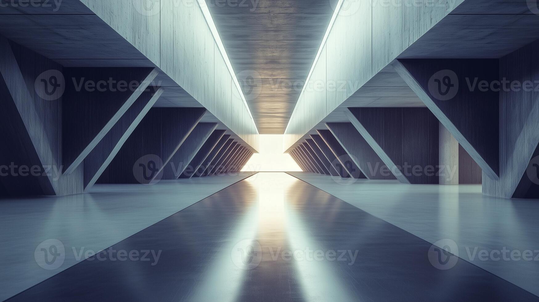 Grey wall concrete floor empty room large building with shadow photo