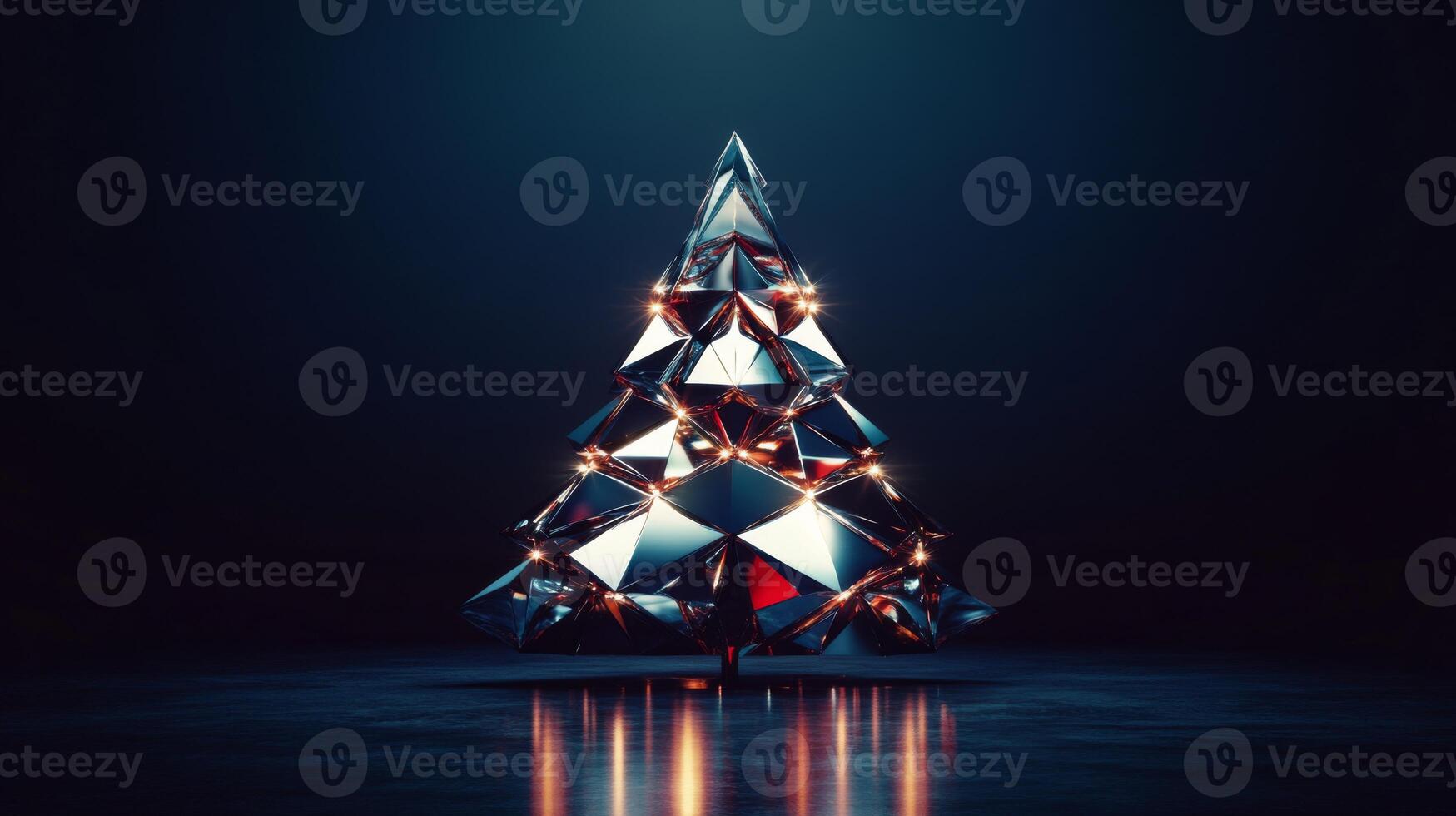 Abstract Geometric Christmas Tree with Lights photo