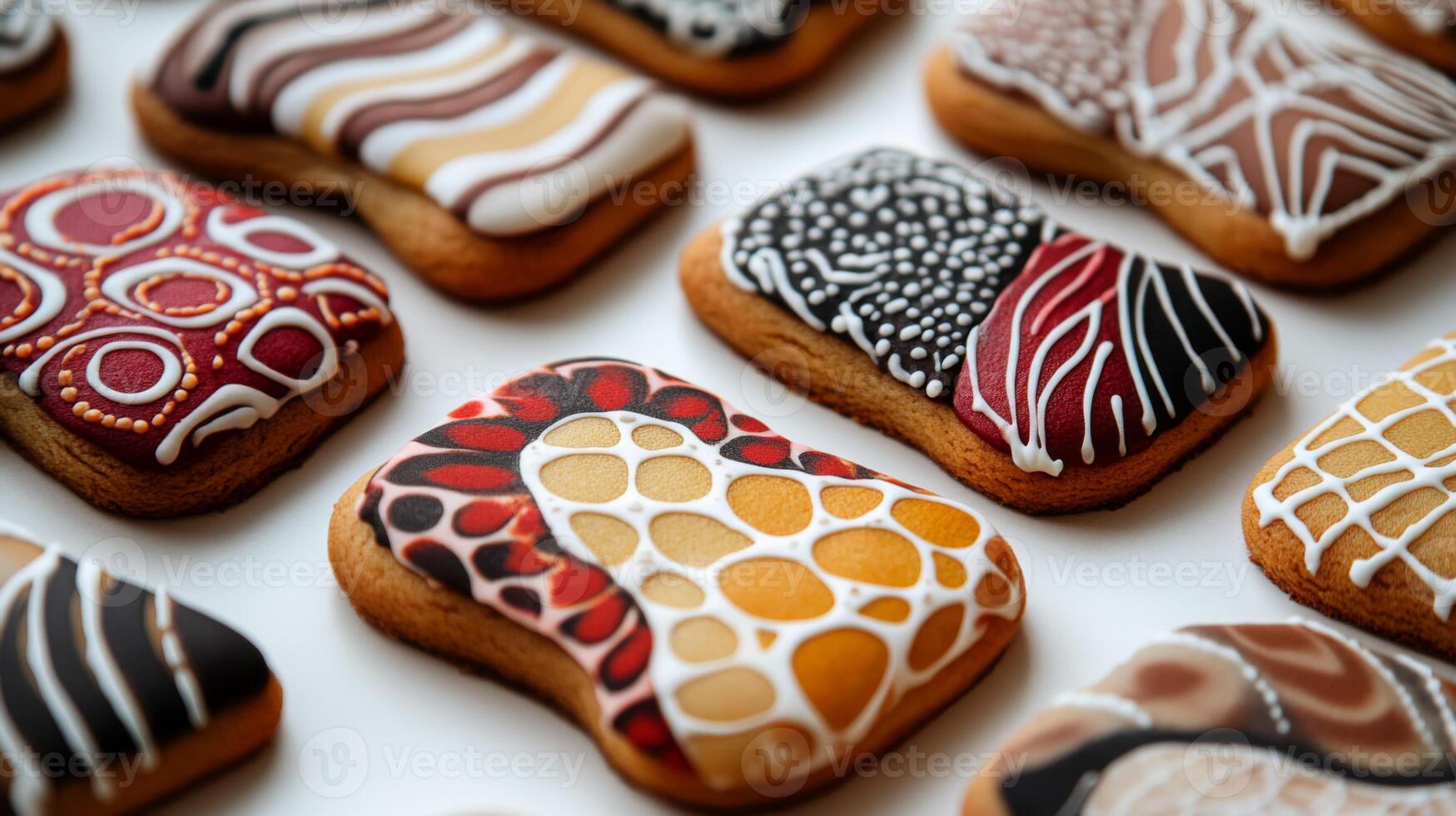 Decorated Cookies with Various Animal Print Patterns photo