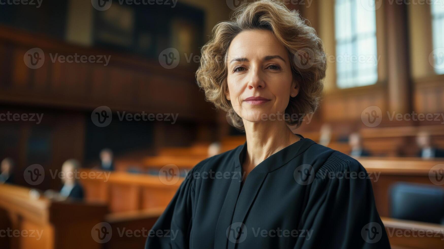 A Female Judge in a Courtroom photo