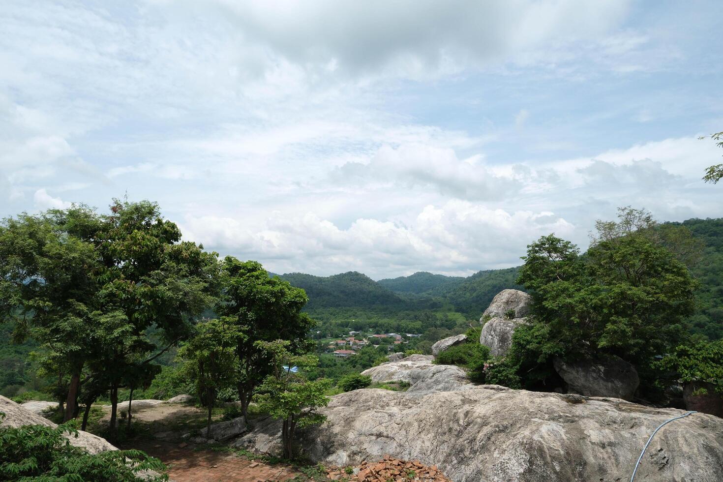 Natural view on the cliff at Wat Phra Phutta Chai, Saraburi province. photo
