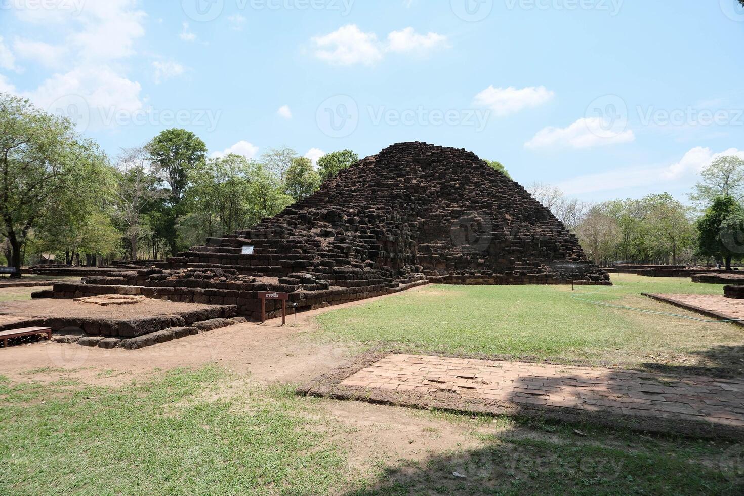 Khao Klang Nai in Si Thep historical park It is an architecture in the Dvaravati period in Phetchabun Province, Thailand. photo