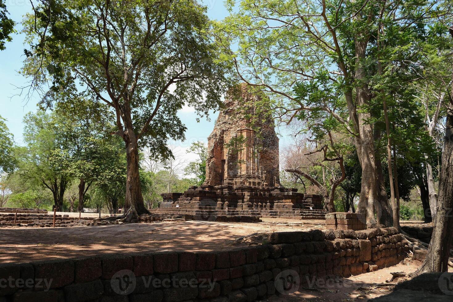 Ruins view of the ancient of Prang Si Thep Historical Park, a UNESCO archaeological site in Phetchabun, Thailand. photo