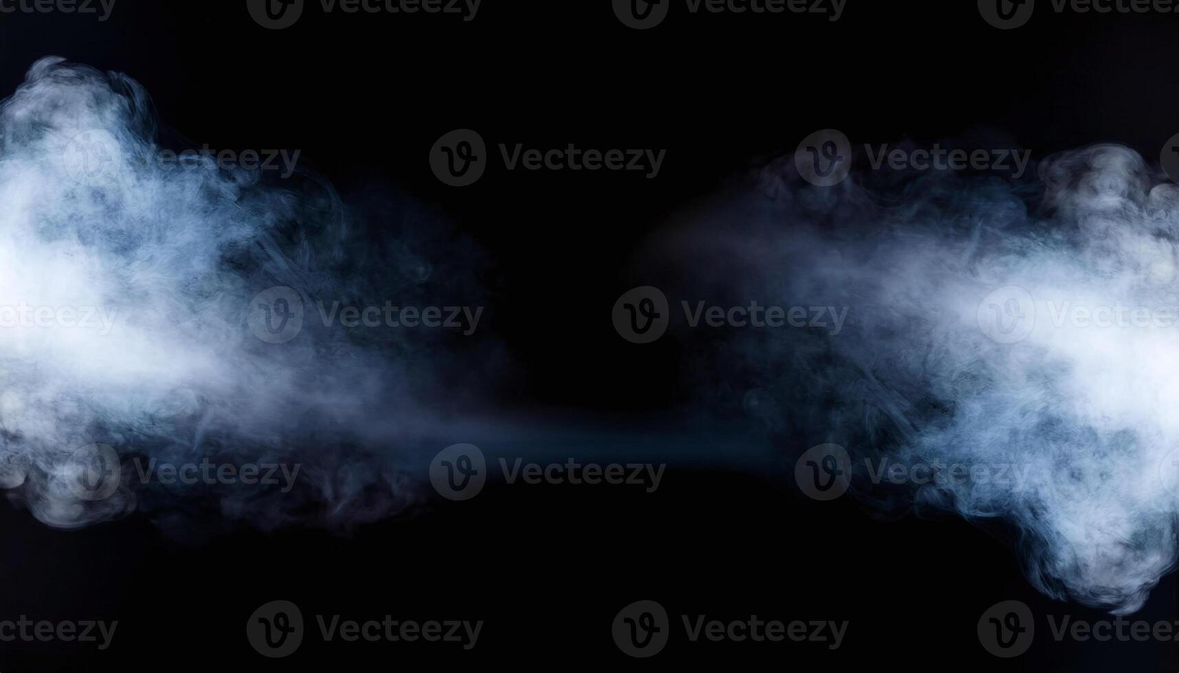 Two white smoke clouds on a black background photo
