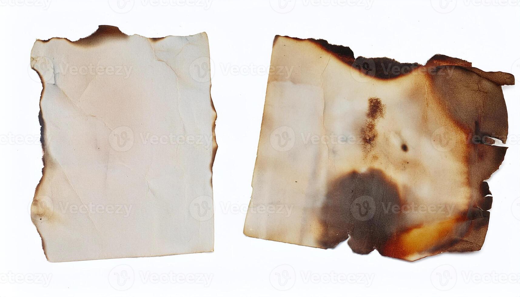 Retro Paper with Burned Edges on White Background photo