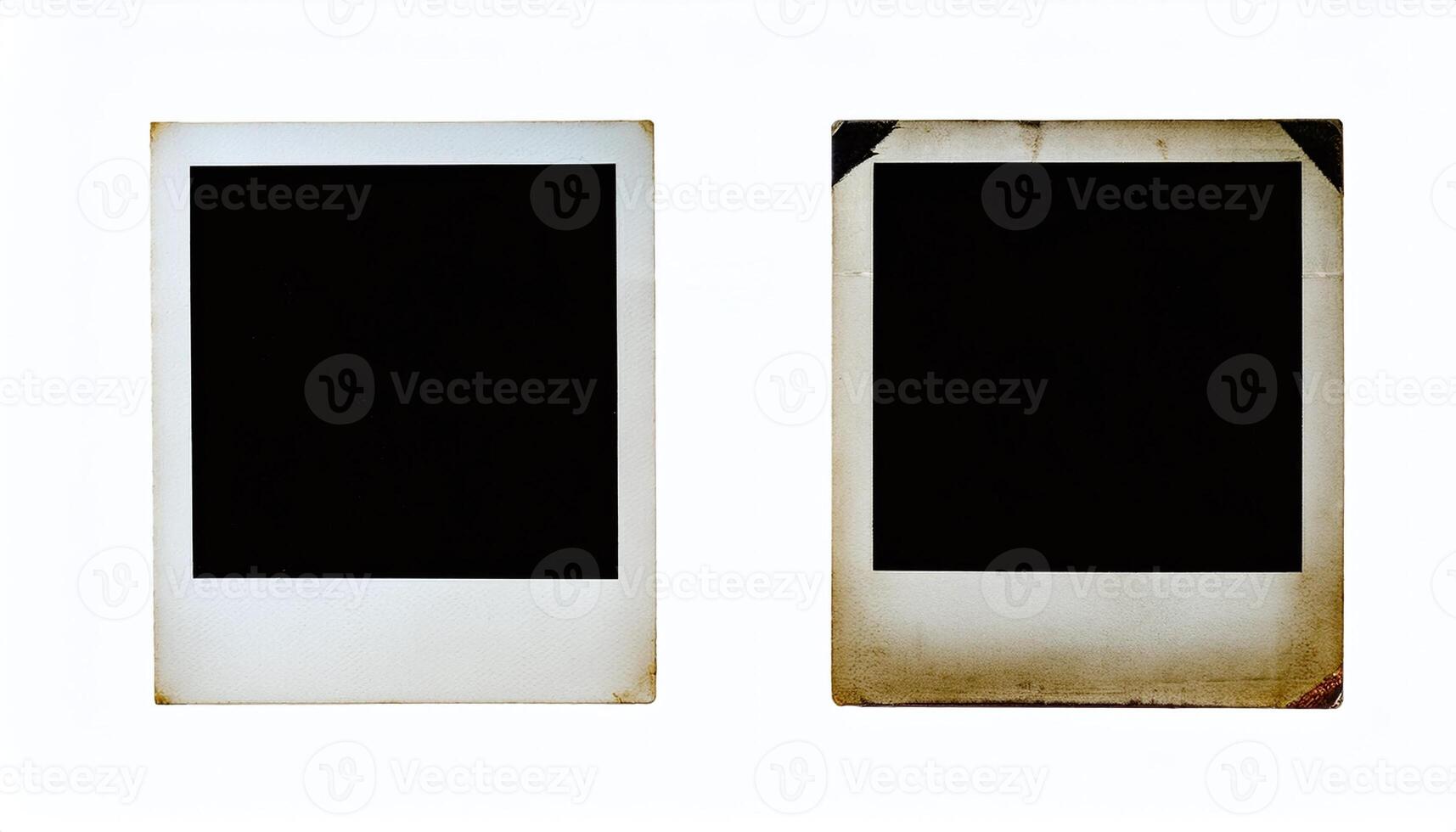 Vintage Polaroid Photo Frames on White Background
