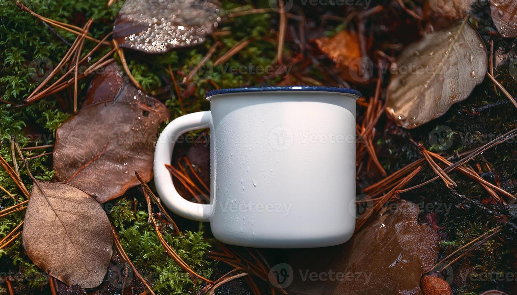 White Mug on Forest Ground photo