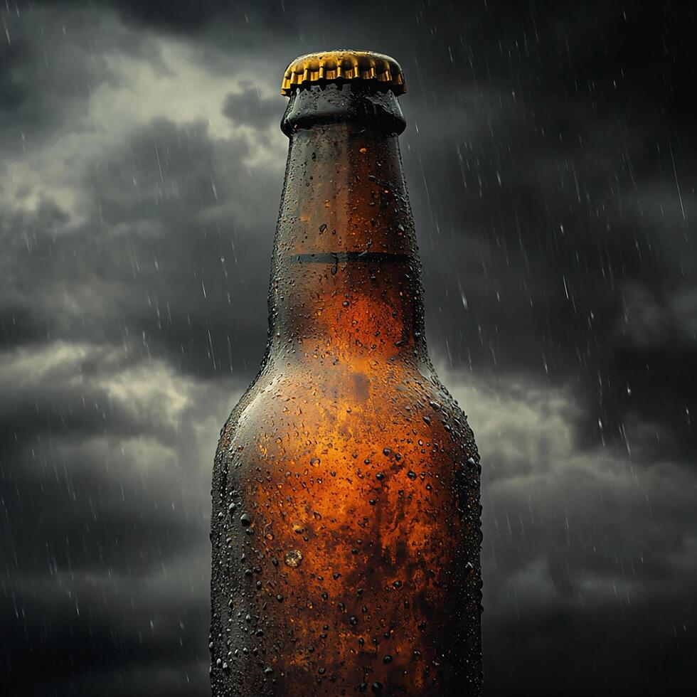 A brown beer bottle photo