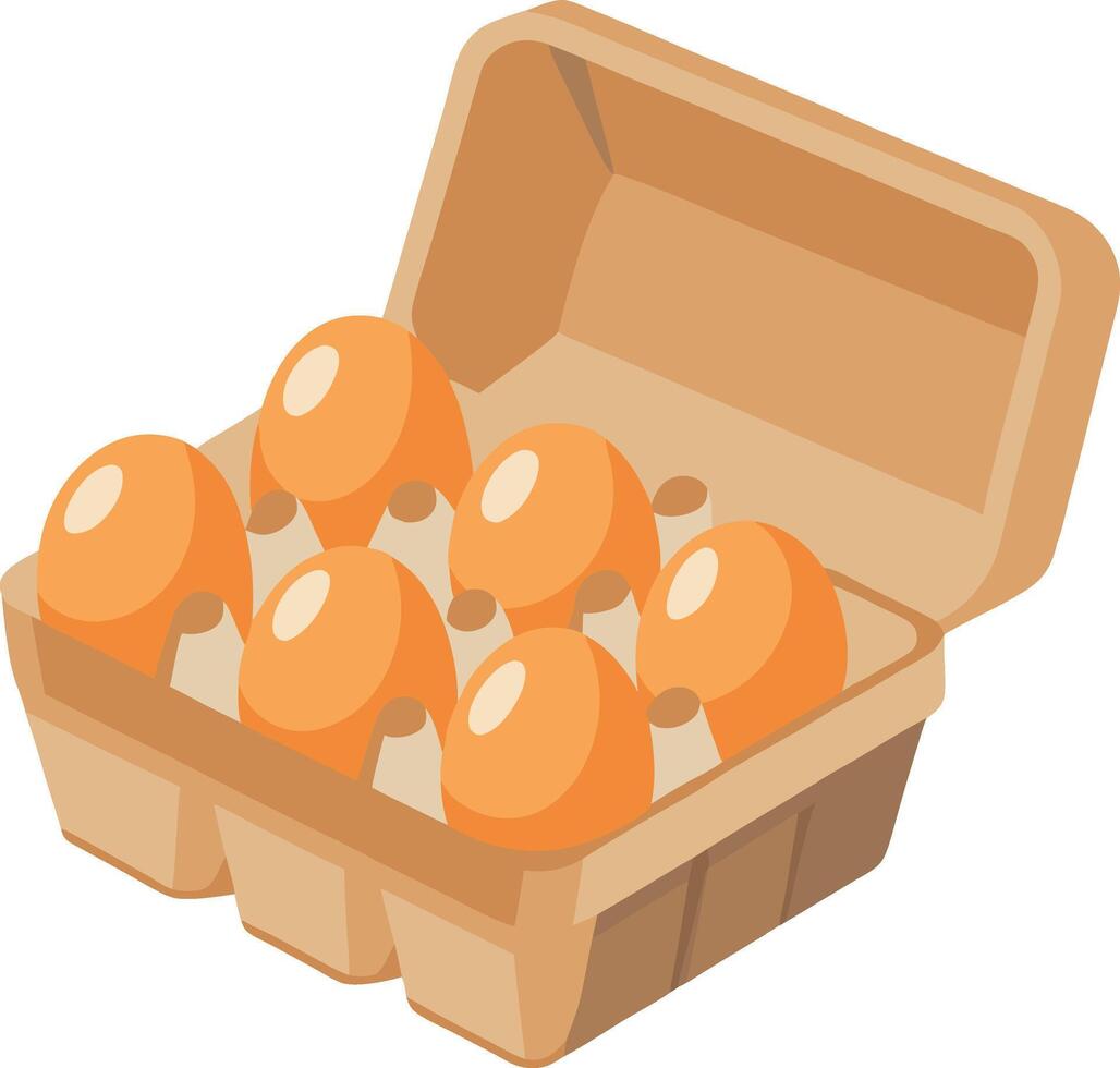 a box of eggs that are labeled eggs vector