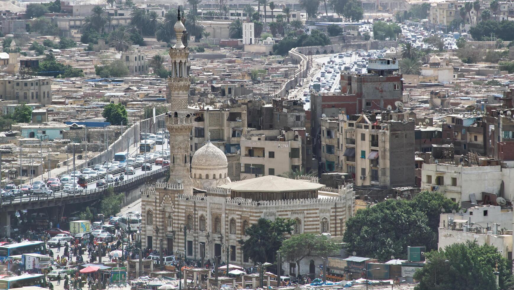 Cairo Egypt- March 18, 2023 Landscape of Cairo in rush hour. photo