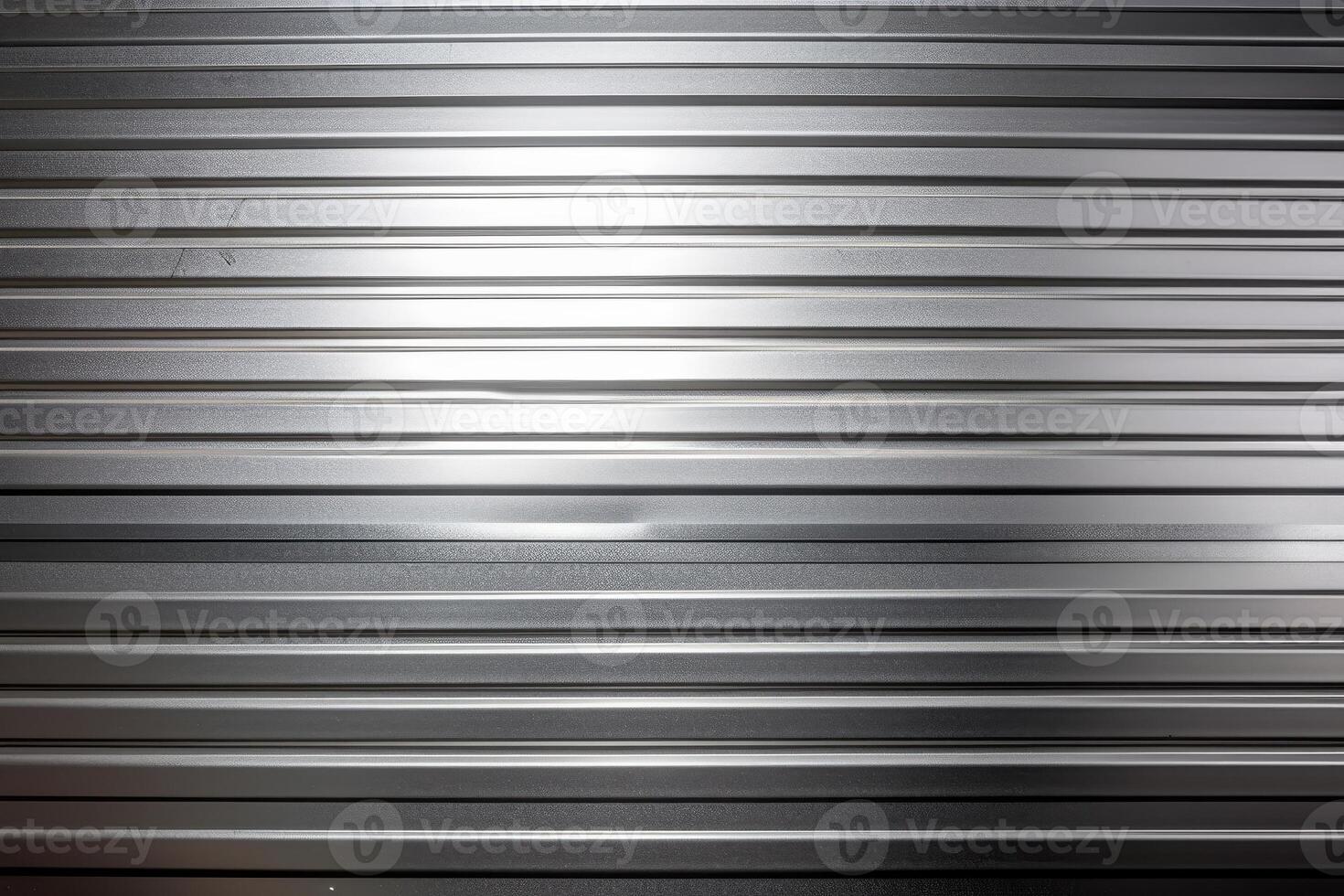 Corrugated Metal Sheet Texture Silver Industrial Background Metallic Design photo