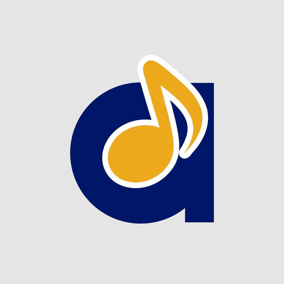 Music Note Logo Template Letter A vector