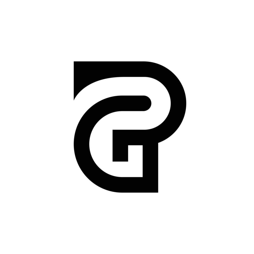 Letter Gp modern line art negative space elegant logo design idea vector