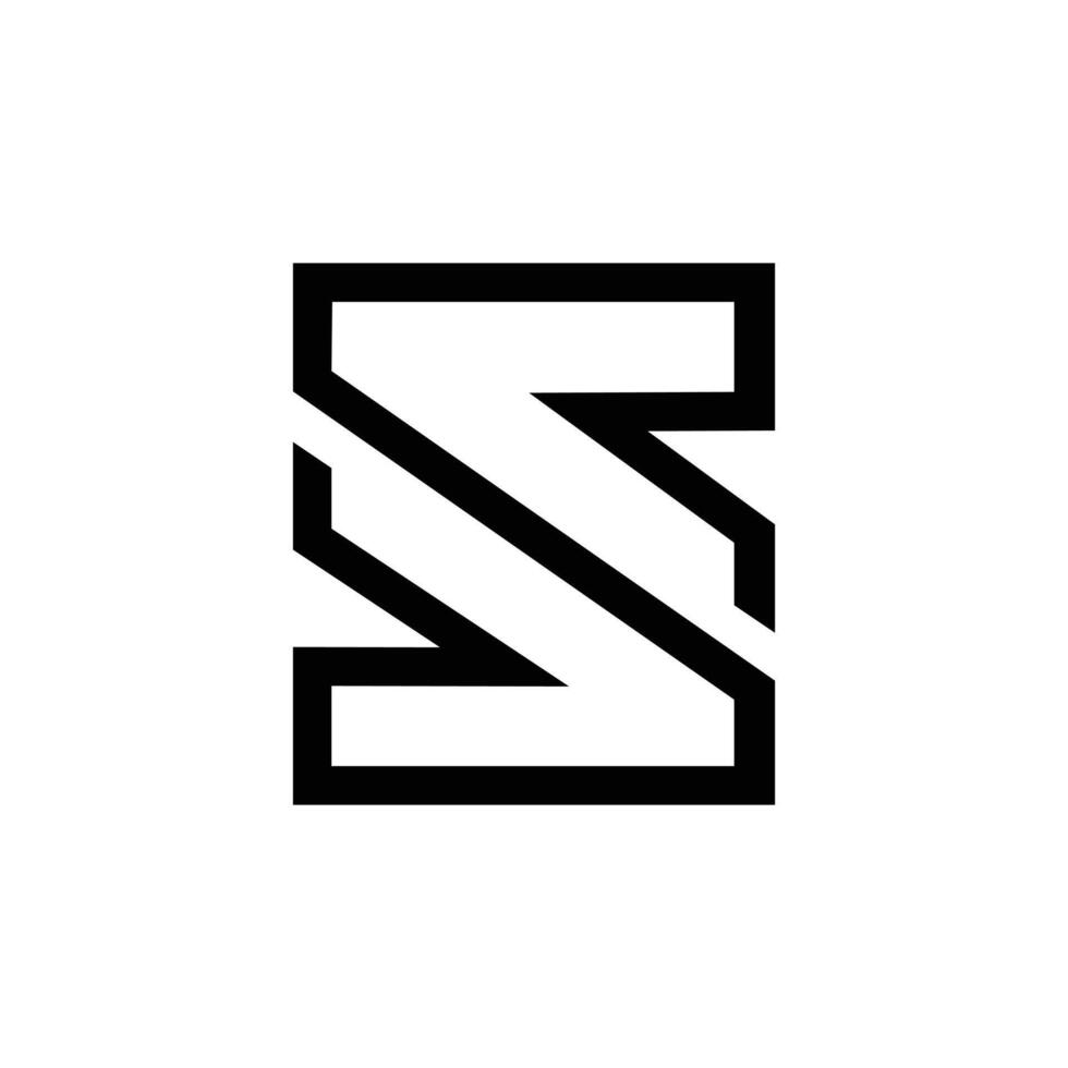 Letter S line art creative minimal monogram logo idea vector