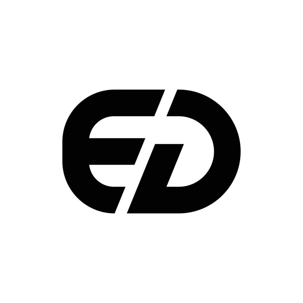 Letter Ed with capsule shape modern typography branding logo vector