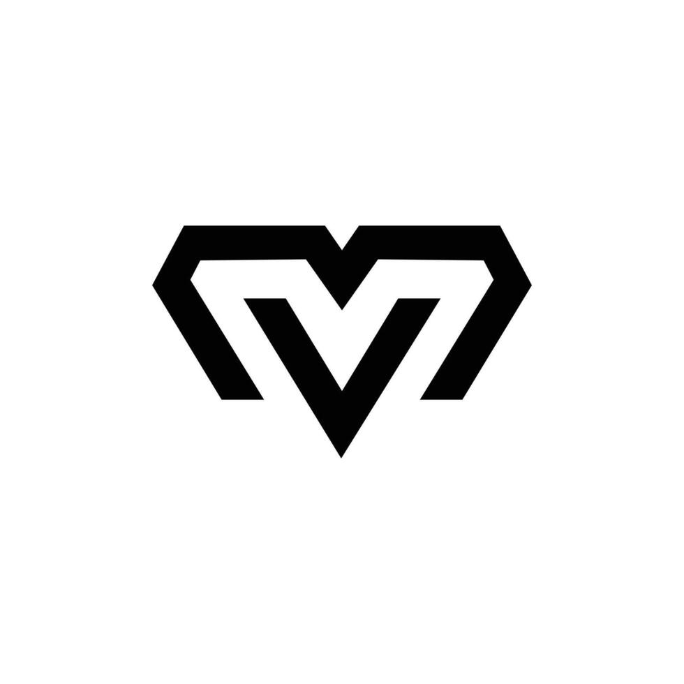 Letter Vm or Mv new unique shape modern typography branding logo vector