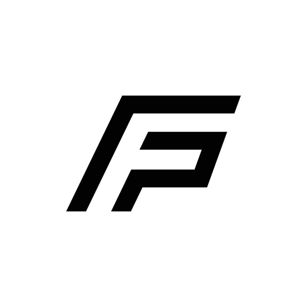 Letter Fp or Pf creative unique negative space logo concept vector