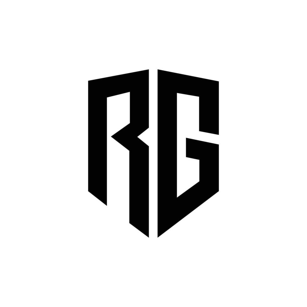 Letter Rg with shield shape security business typography logo vector