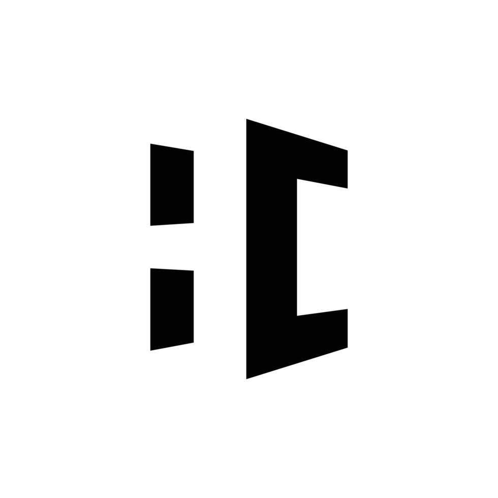 Letter Hc negative space modern new 3d view logo vector