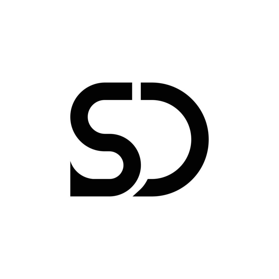 Modern letter Sd creative line art unique simple logo idea vector