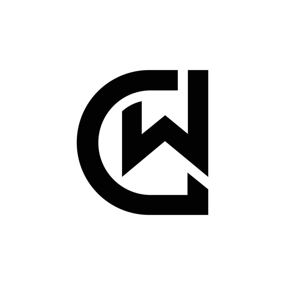 Letter Cw or Wc initial modern new typography branding logo vector