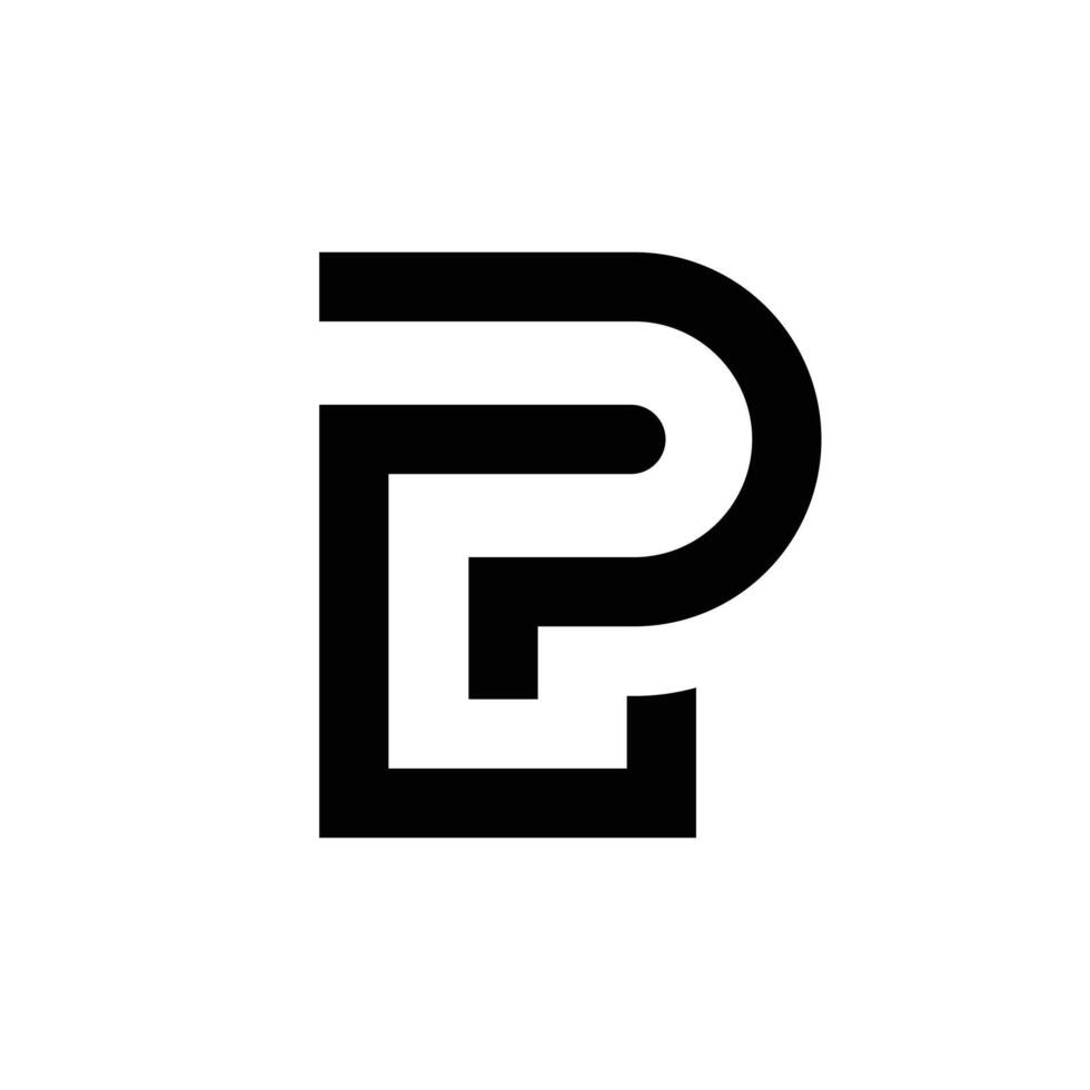 Letter Cp creative initial line art negative space logo idea vector