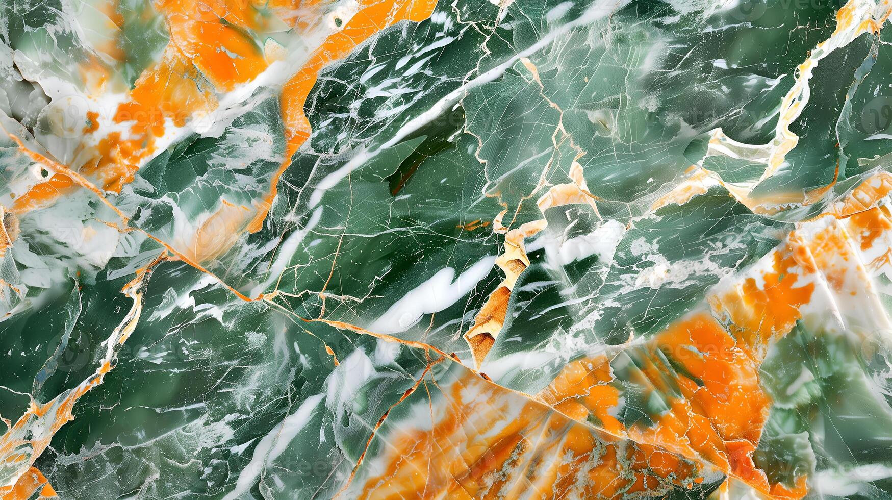 Beautiful green and orange jasper stone texture background with intricate natural patterns photo