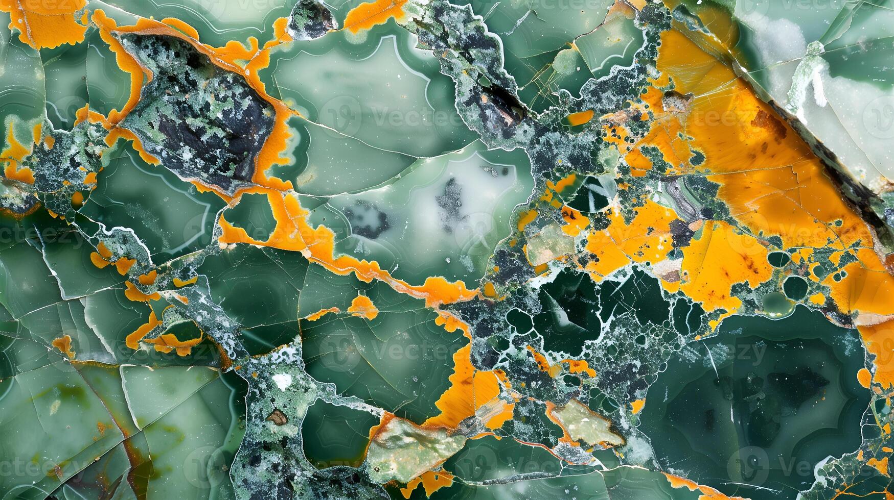 Natural jasper stone texture with vibrant green and orange hues in intricate patterns photo
