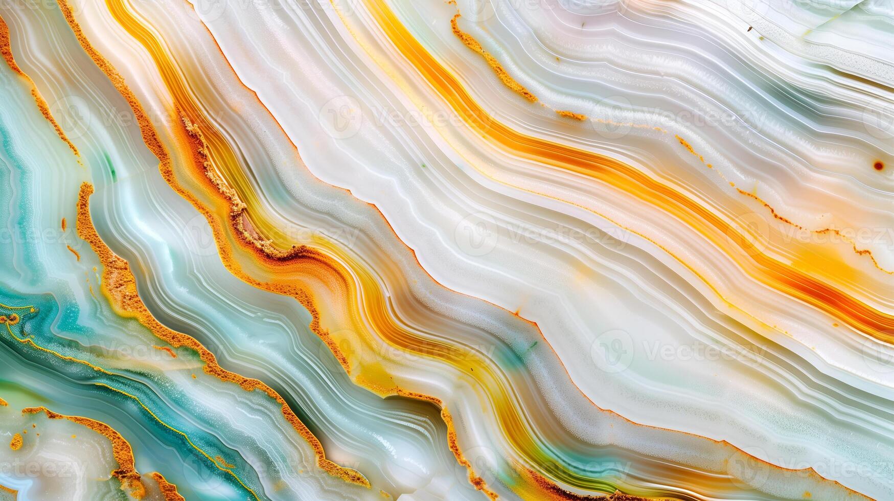 Stunning jasper stone texture with flowing patterns in orange, yellow, and turquoise hues photo