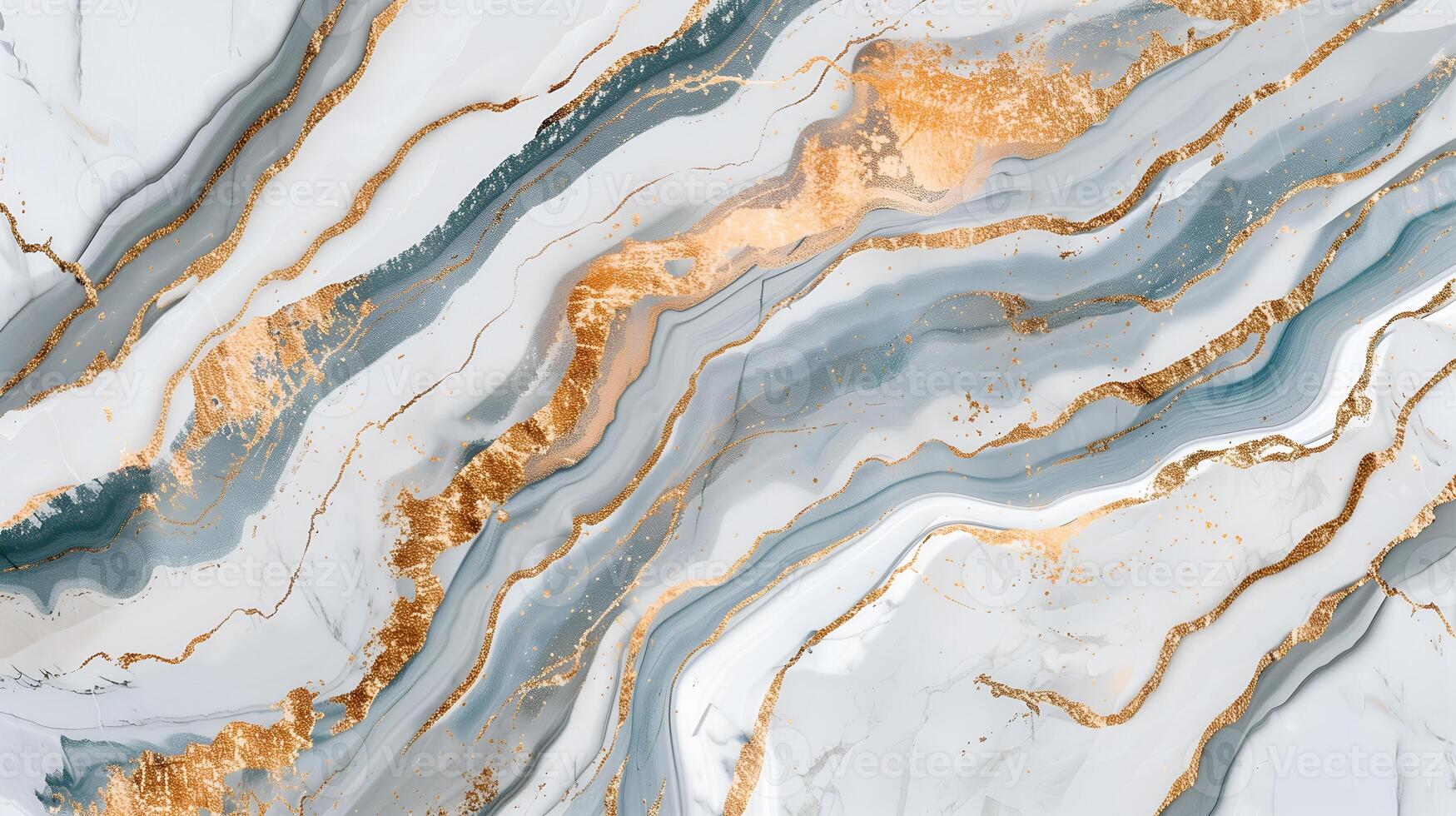 Elegant marble texture background featuring soft gray tones with golden accents and flowing patterns photo