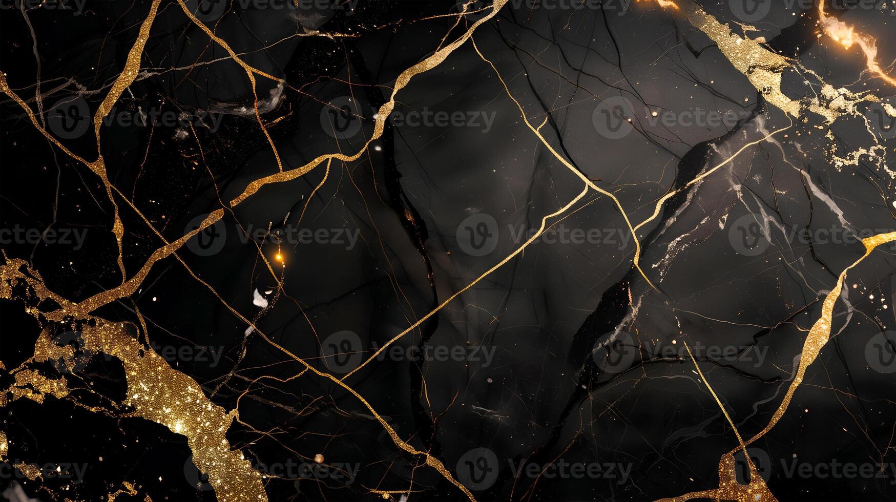 Elegant marble texture with gold veins showcasing a luxurious black surface for design purposes photo