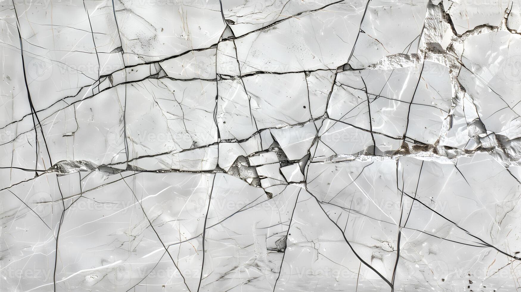 Elegant white marble background with intricate gray veining and cracks for modern design photo