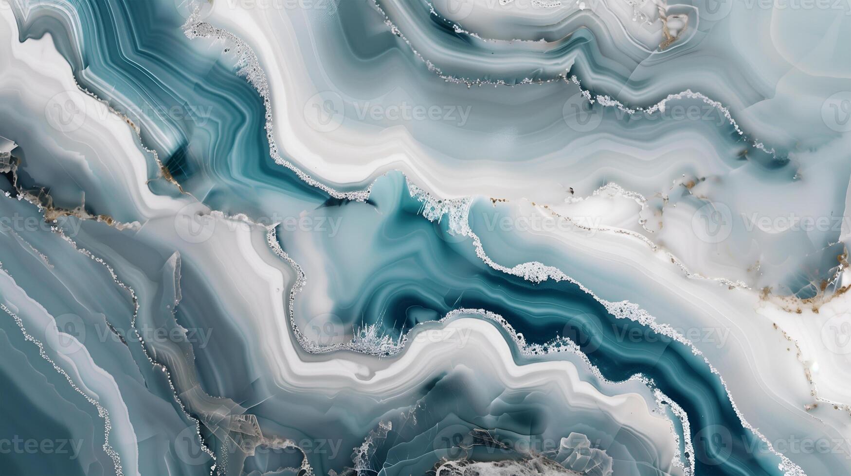 Abstract blue and white marble texture with flowing patterns suitable for modern design photo
