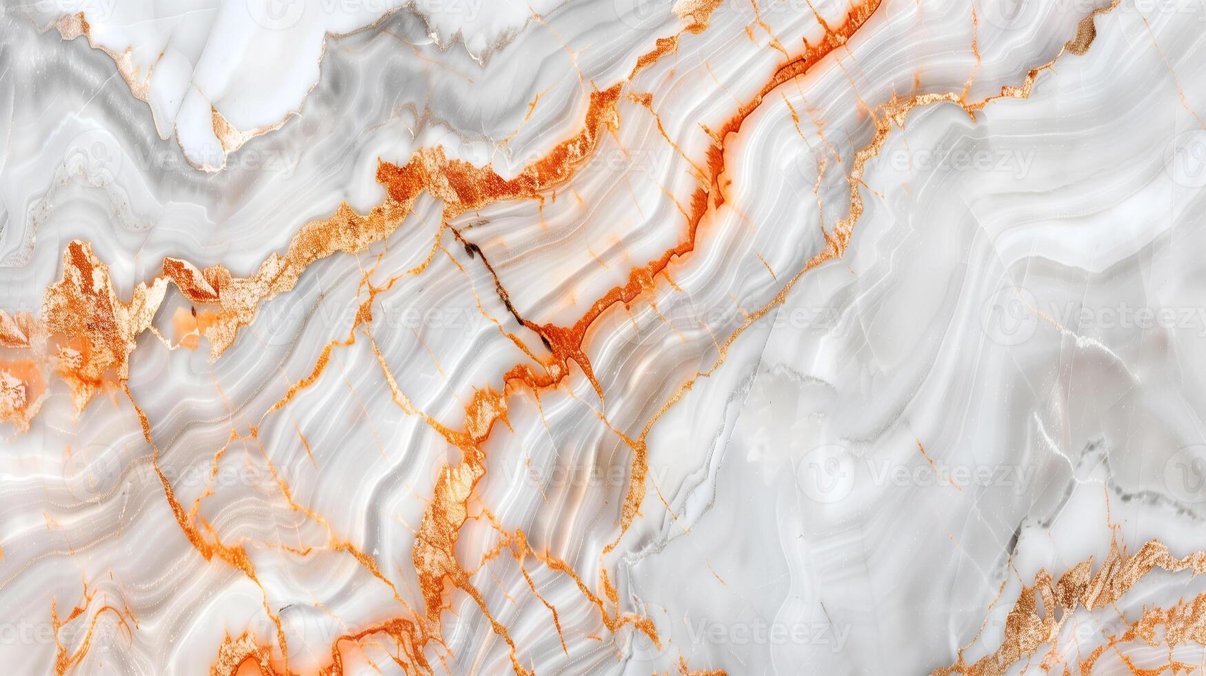 Elegant marble texture with vibrant orange veins and soft gray tones for modern design projects photo
