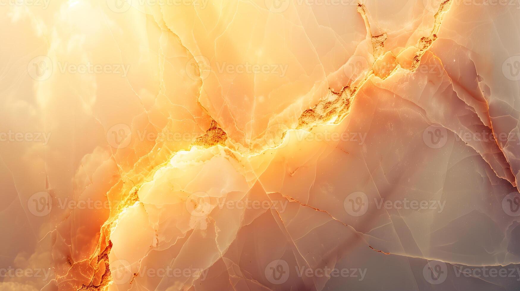 Beautiful abstract marble background with warm golden cracks and soft pastel tones for design photo