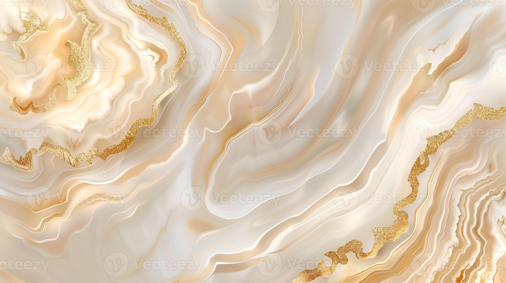 Elegant marble texture background with swirling patterns in soft cream and gold tones photo
