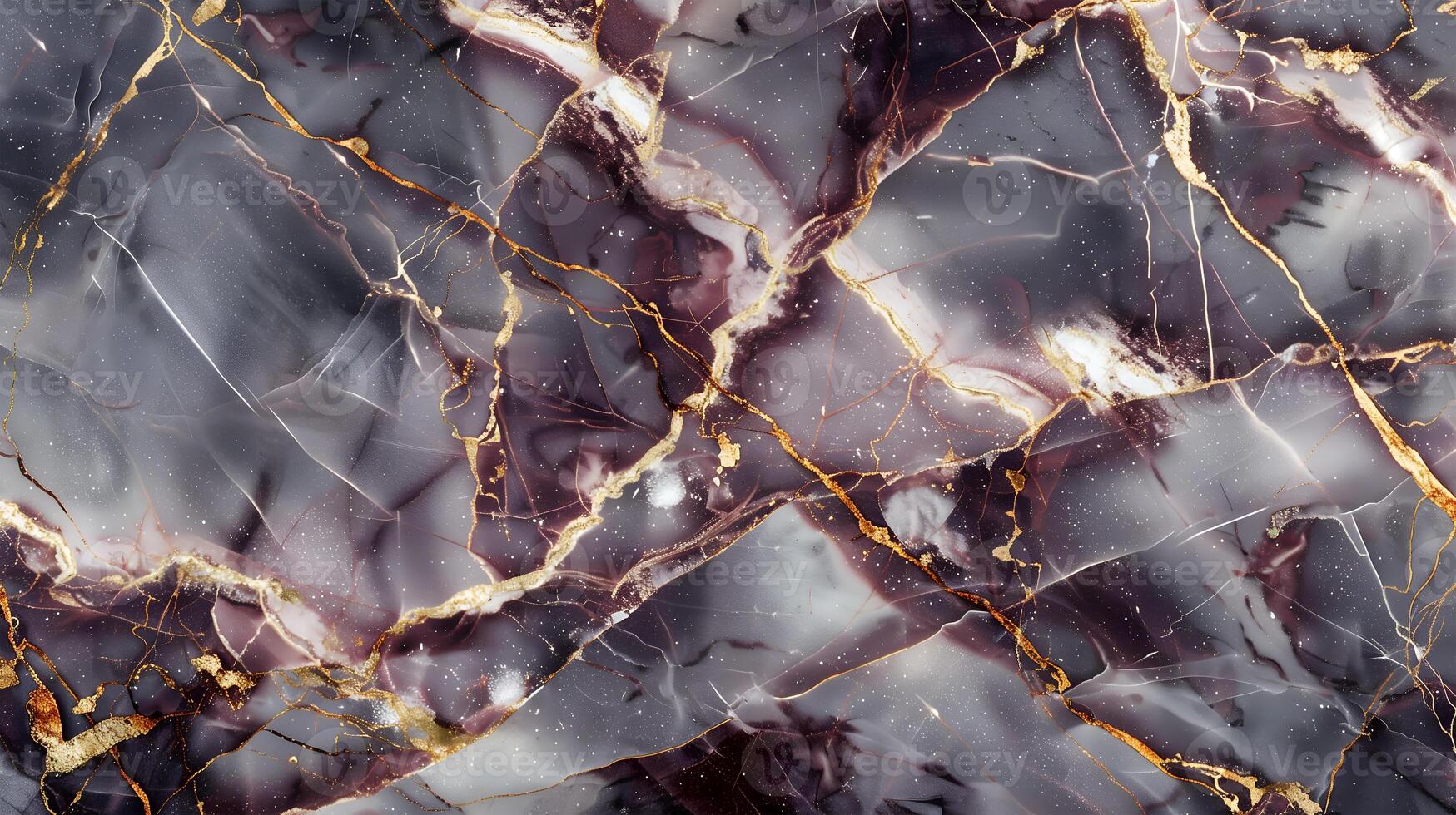 Elegant marble texture background with rich purple and gold veining for design inspiration photo