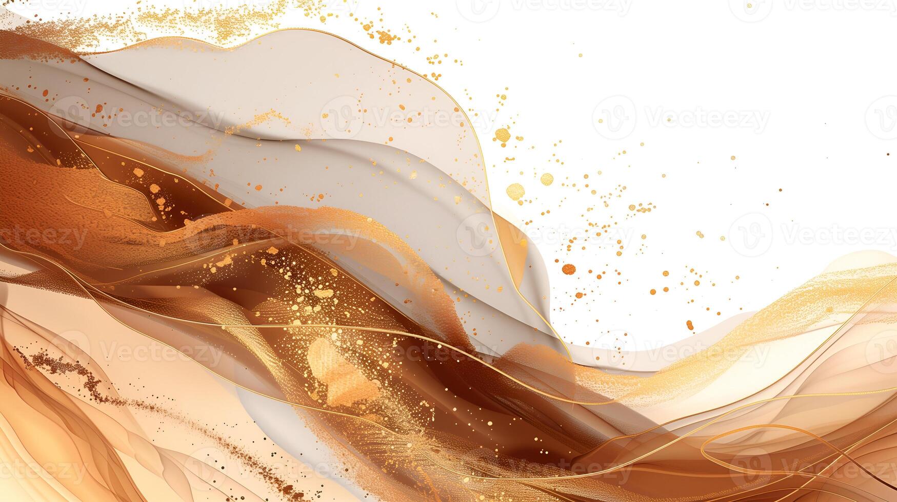 Elegant marble ink background with flowing waves in warm tones and delicate textures photo