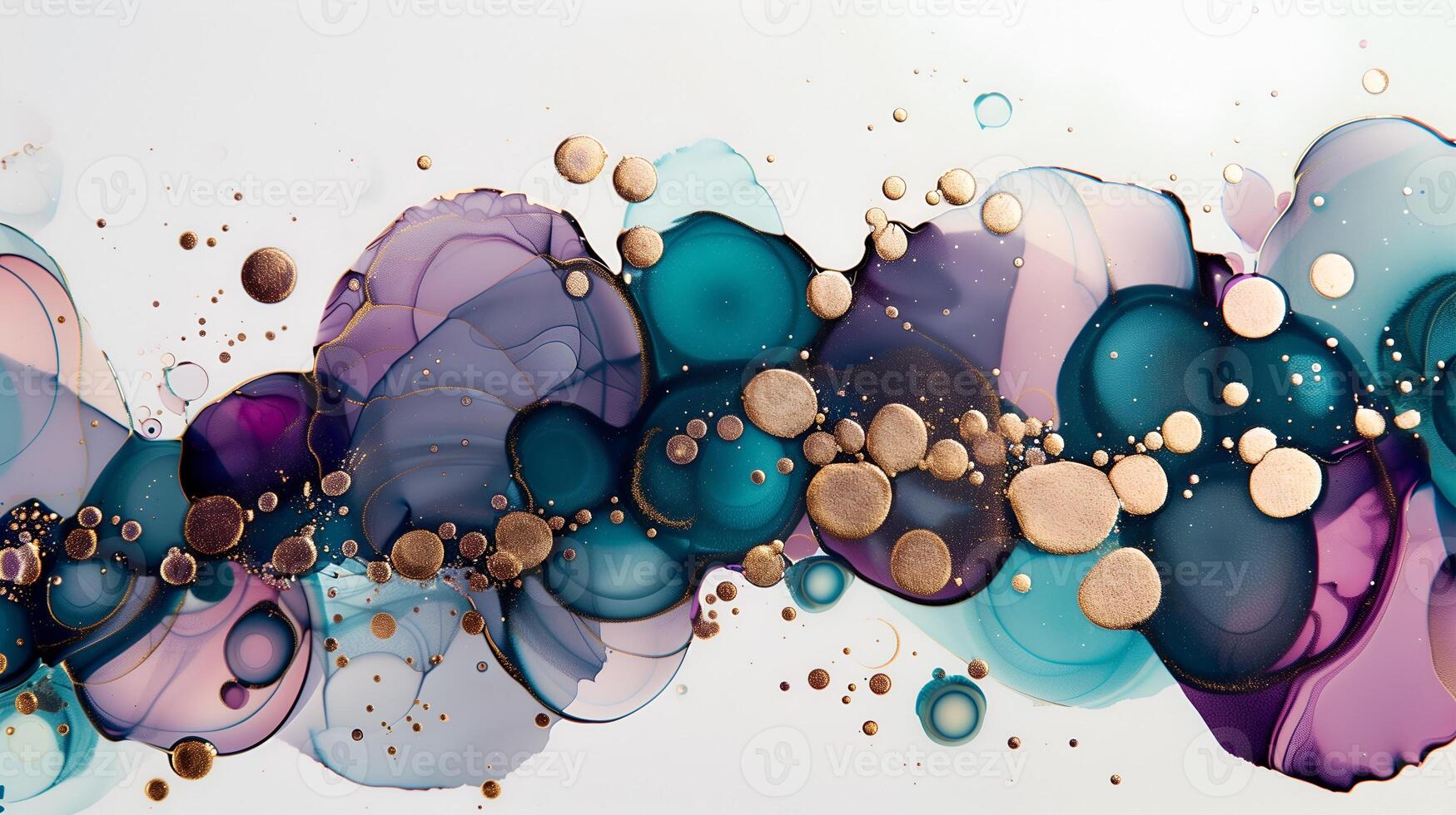 Artistic marble ink background with colorful swirls and gold accents for creative projects photo