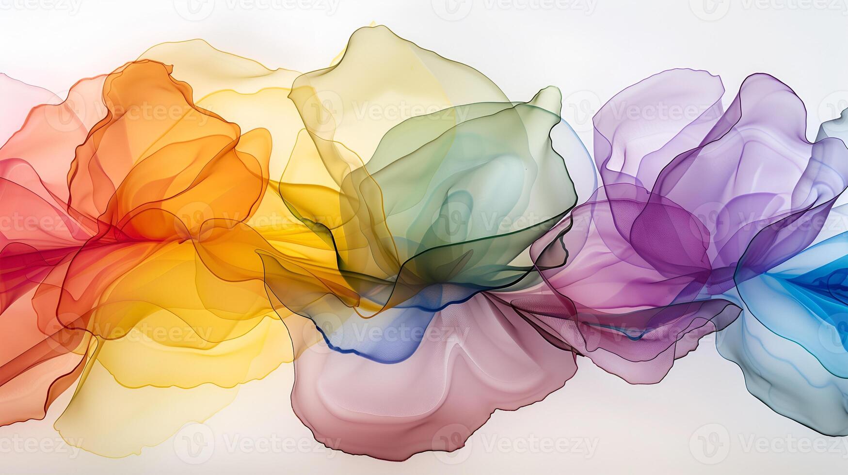 Flowing colors on a marble ink background create an abstract artistic display in soft hues photo