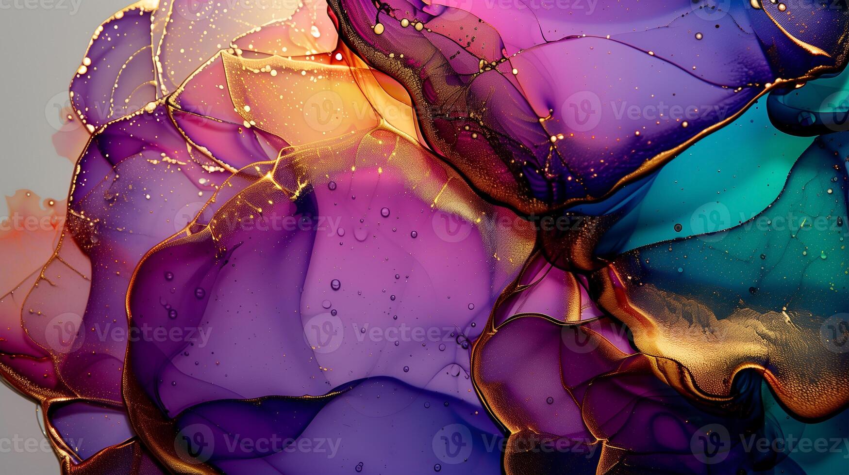Vibrant abstract marble ink background showcasing fluid colors and delicate gold accents photo