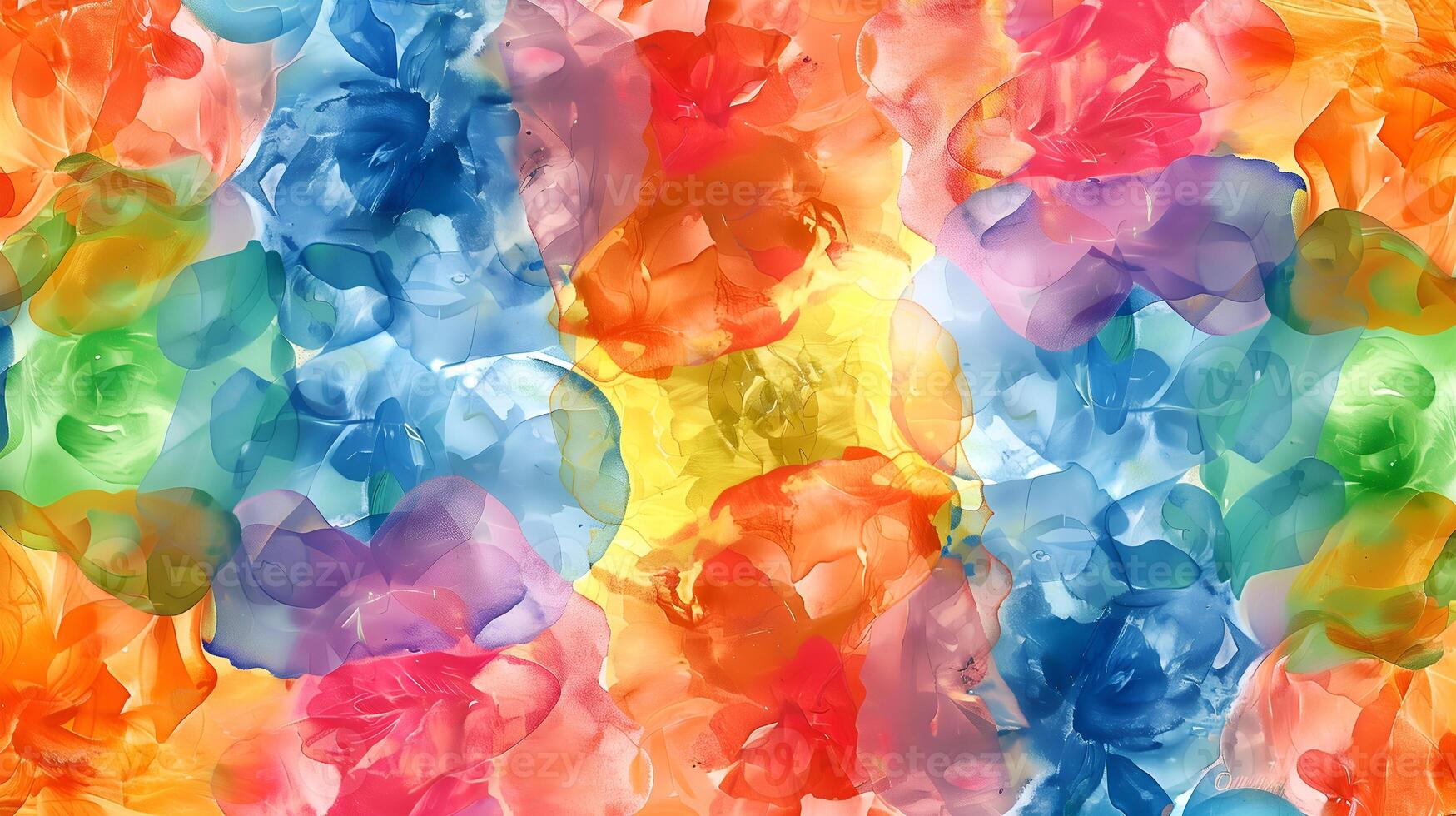 Vibrant floral abstract pattern with marble ink design in a colorful and dynamic composition photo