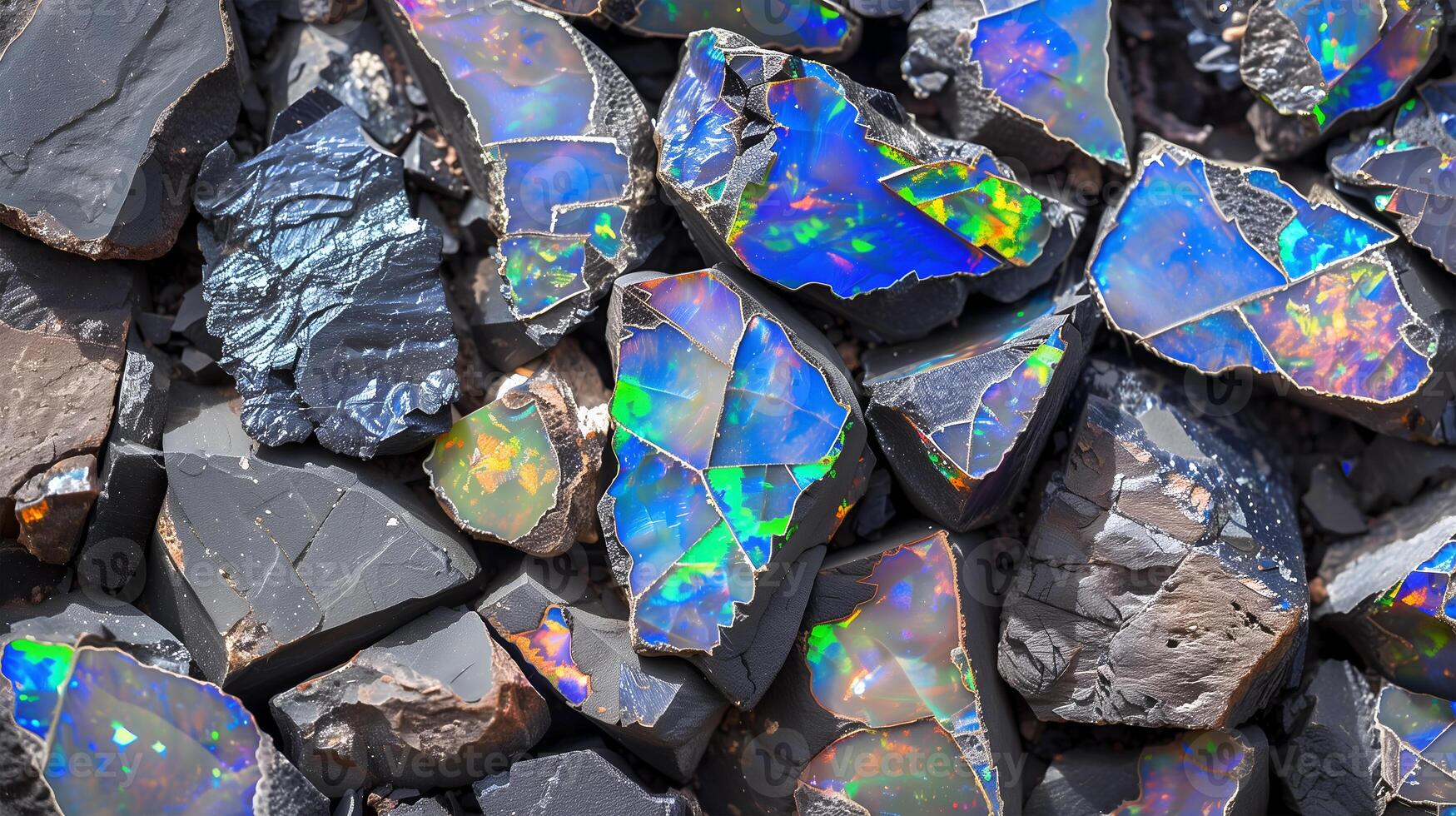 Vibrant opal texture background showcasing colorful gemstone patterns on a rocky surface photo